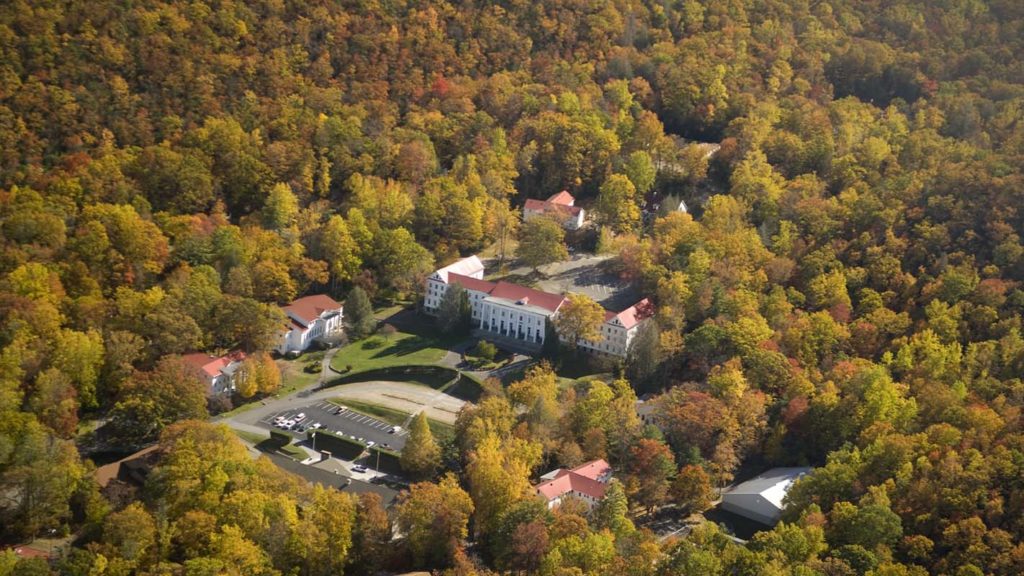 aerial view of the YMCA Blue Ridge Assembly in the Fall